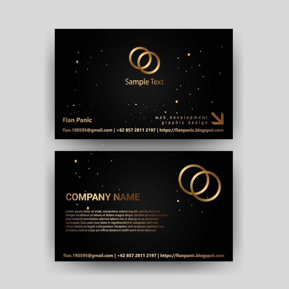 Creative black dark business card Template modern and Clean design vector