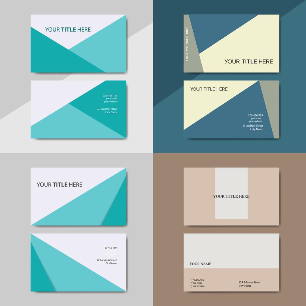 business card template with color concept modern geometric card vector