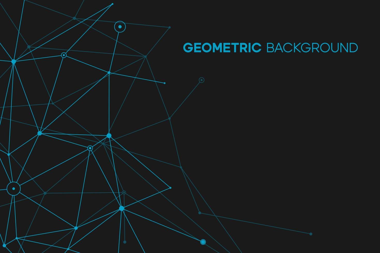 Dark blue technology background. Abstract molecular pattern. Blue network polygon design vector