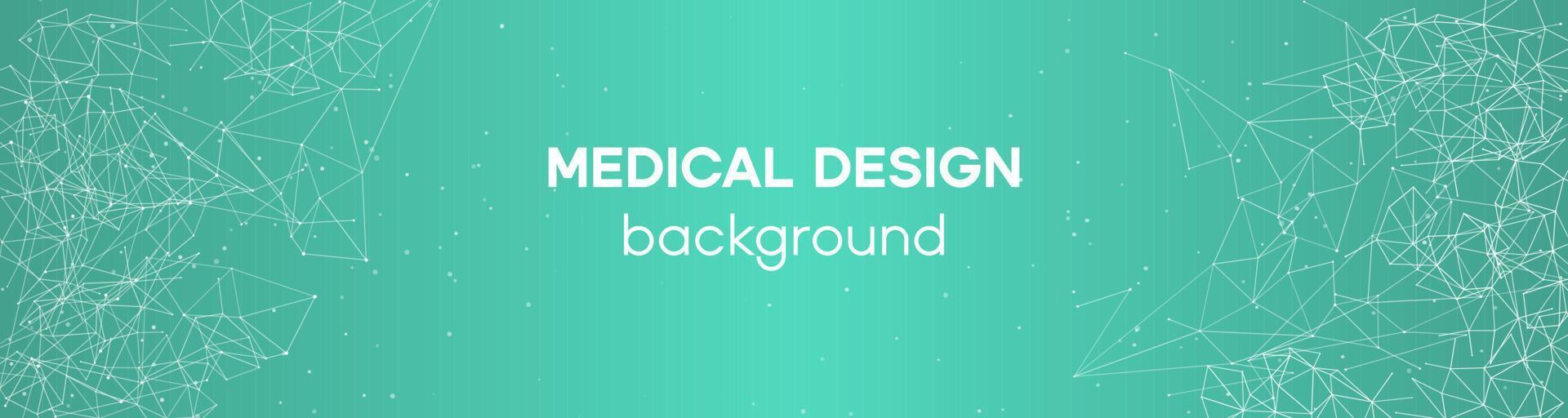 Wide medical polygon background. Network data header for business template. Futuristic physics layout vector