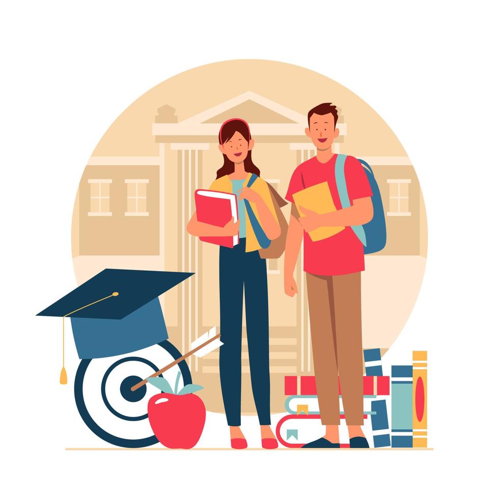 Happy University Students vector