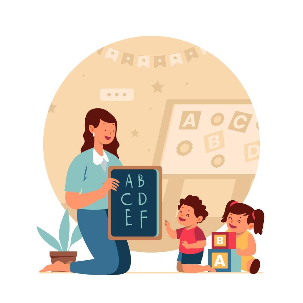 Kindergarten Teacher Concept vector