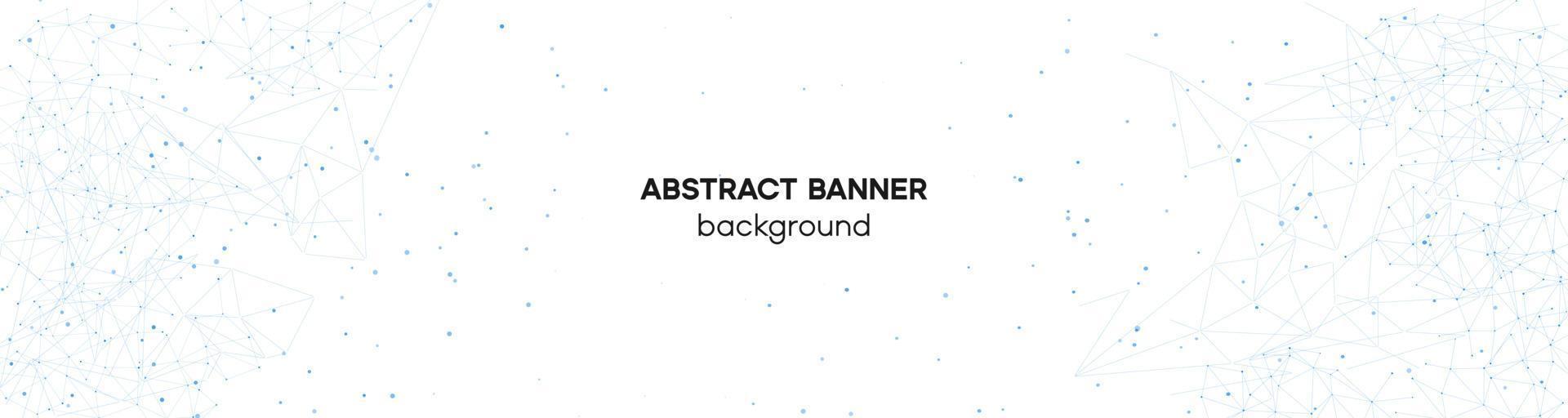 Blue plexus line polygon shape. Abstract banner with network structure. Communication for ad in web vector