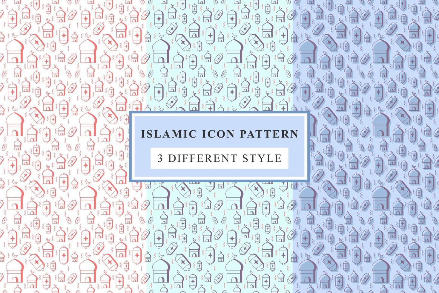 Islamic pattern Thin Line Icons on White Background ramadan design vector