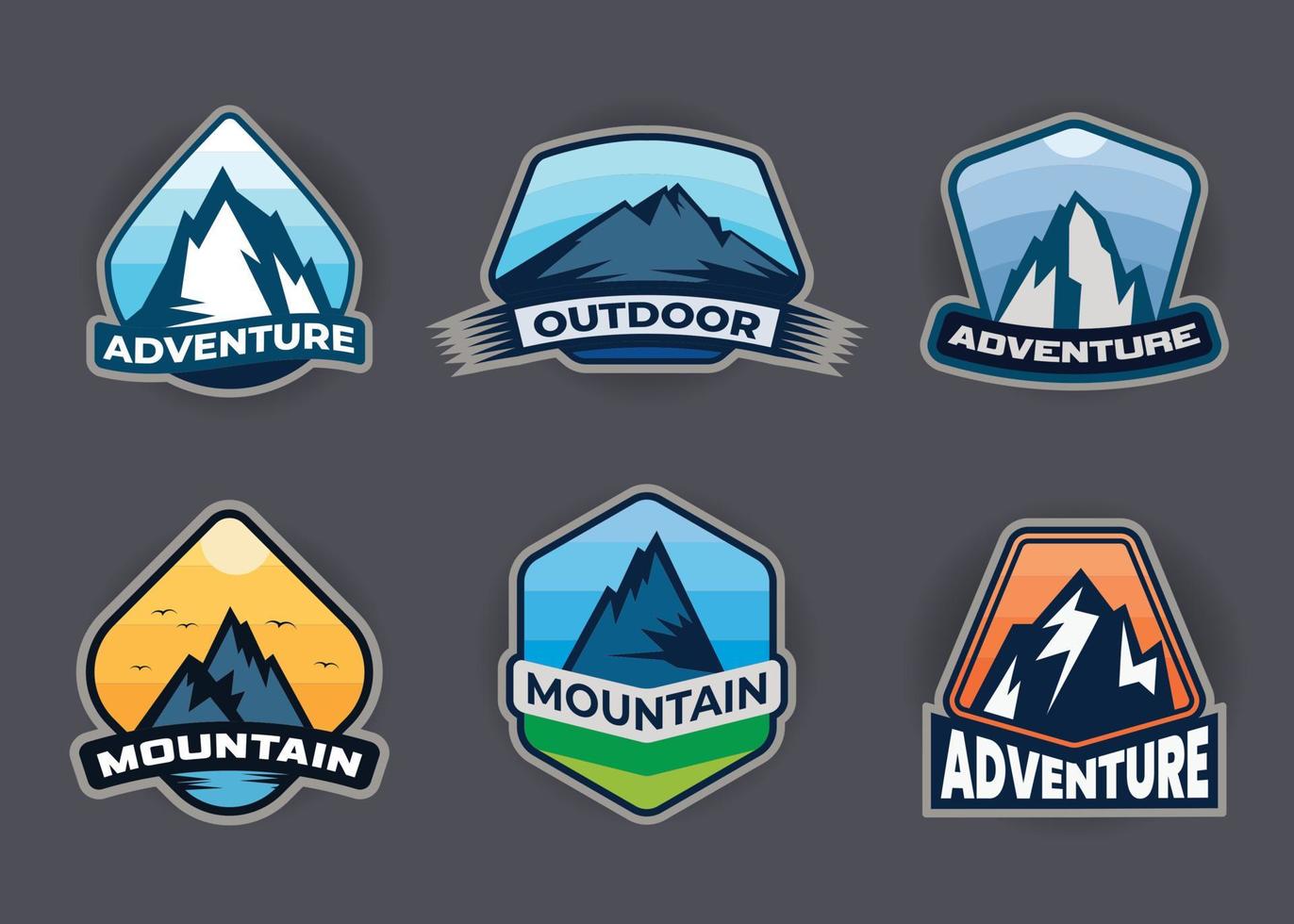 insignias montaña vertical vector