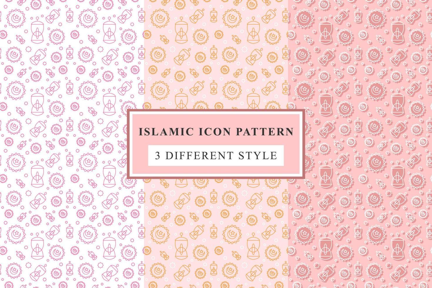 Islamic pattern Thin Line Icons on White Background ramadan design vector