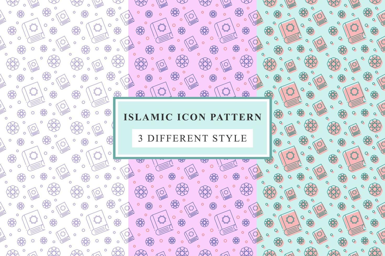 Islamic pattern Thin Line Icons on White Background ramadan design vector