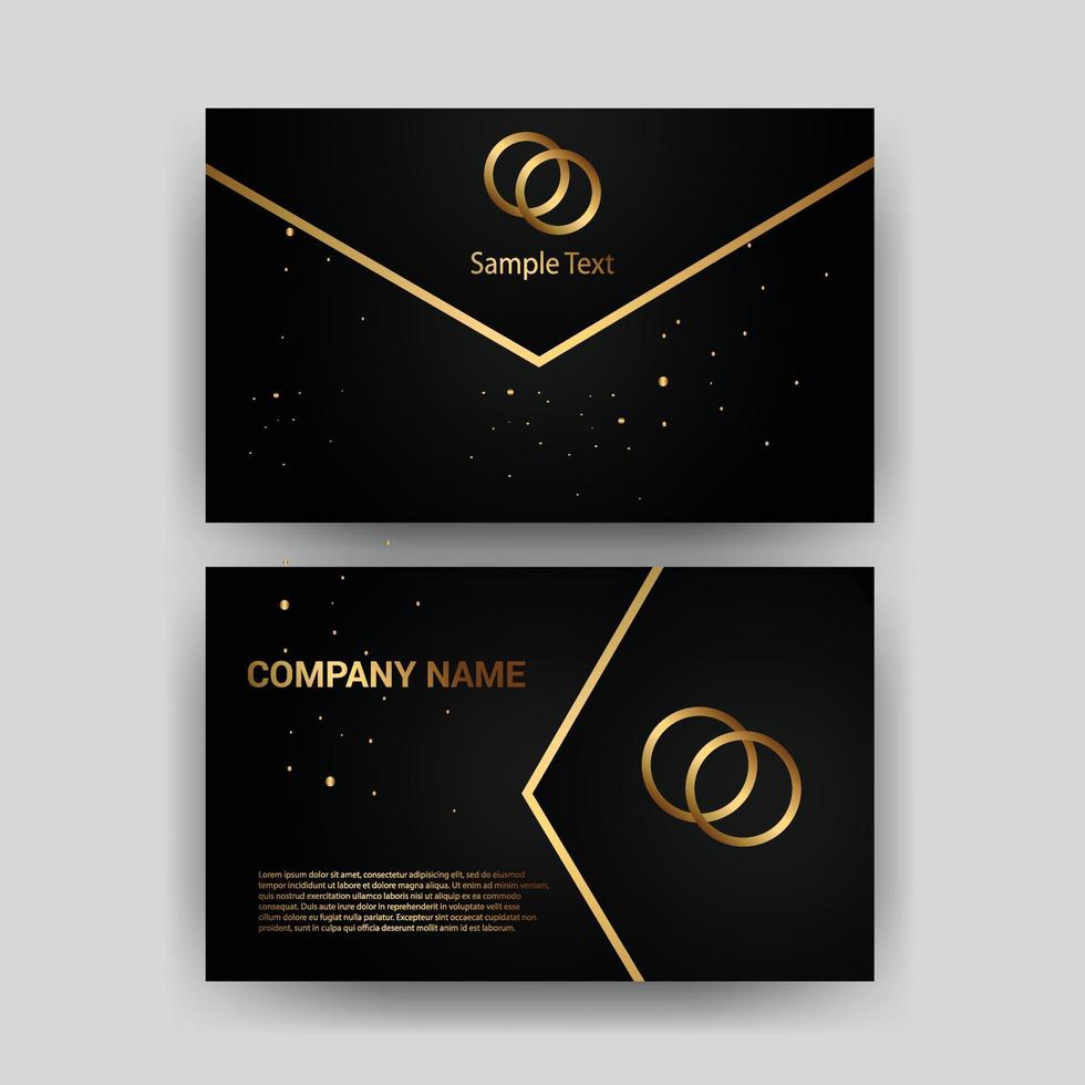 Creative black dark business card Template modern and Clean design vector