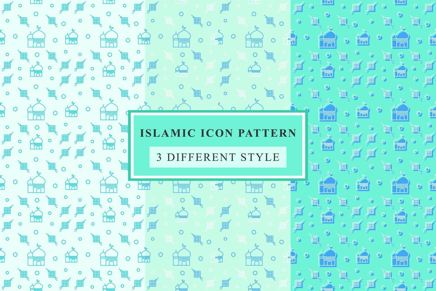 Islamic pattern Thin Line Icons on White Background ramadan design vector