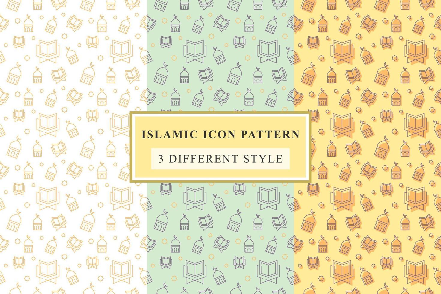 Islamic pattern Thin Line Icons on White Background ramadan design vector