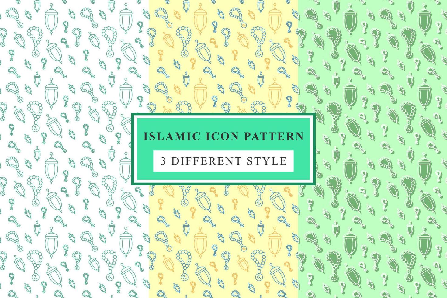 Islamic pattern Thin Line Icons on White Background ramadan design vector