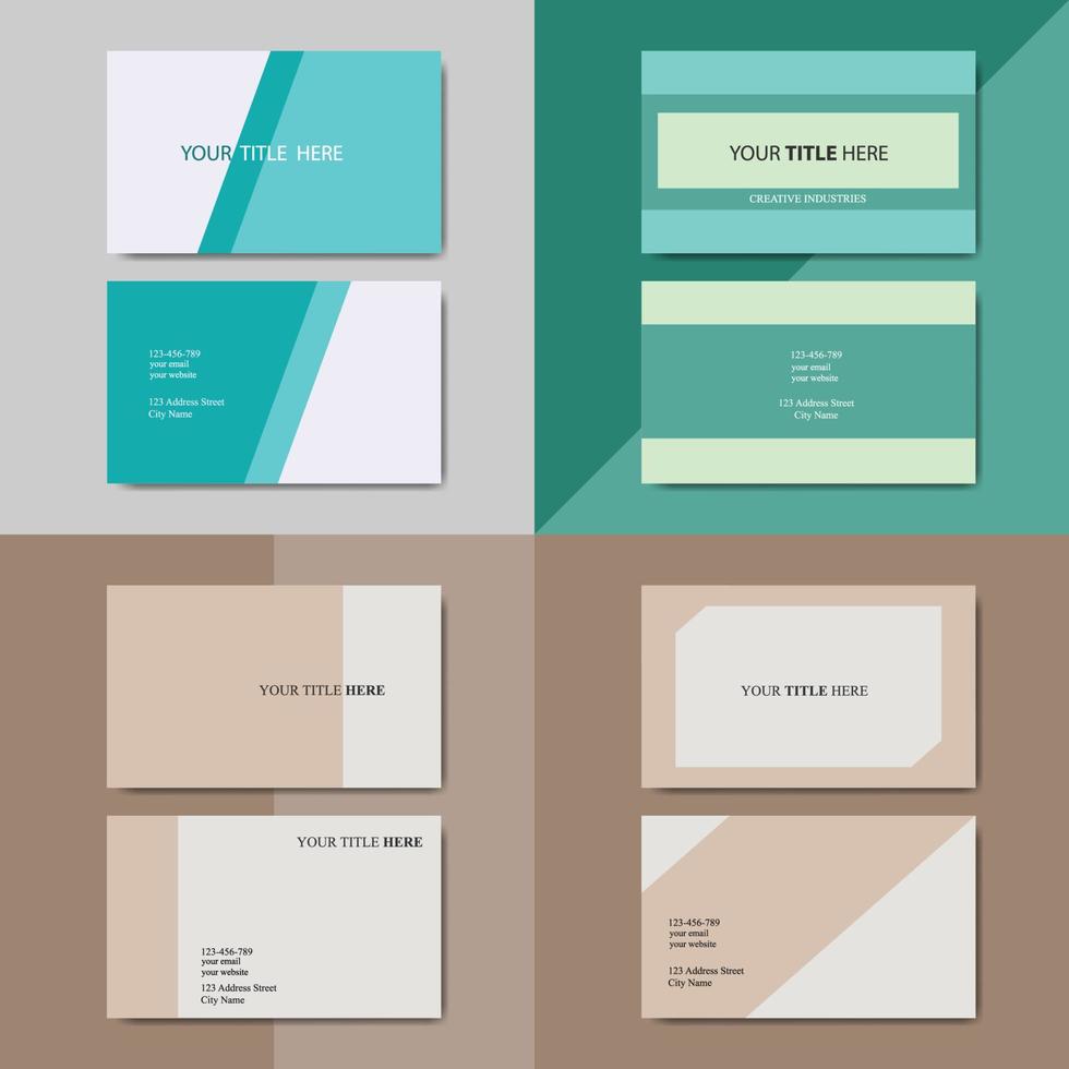 business card template with color concept modern geometric card vector