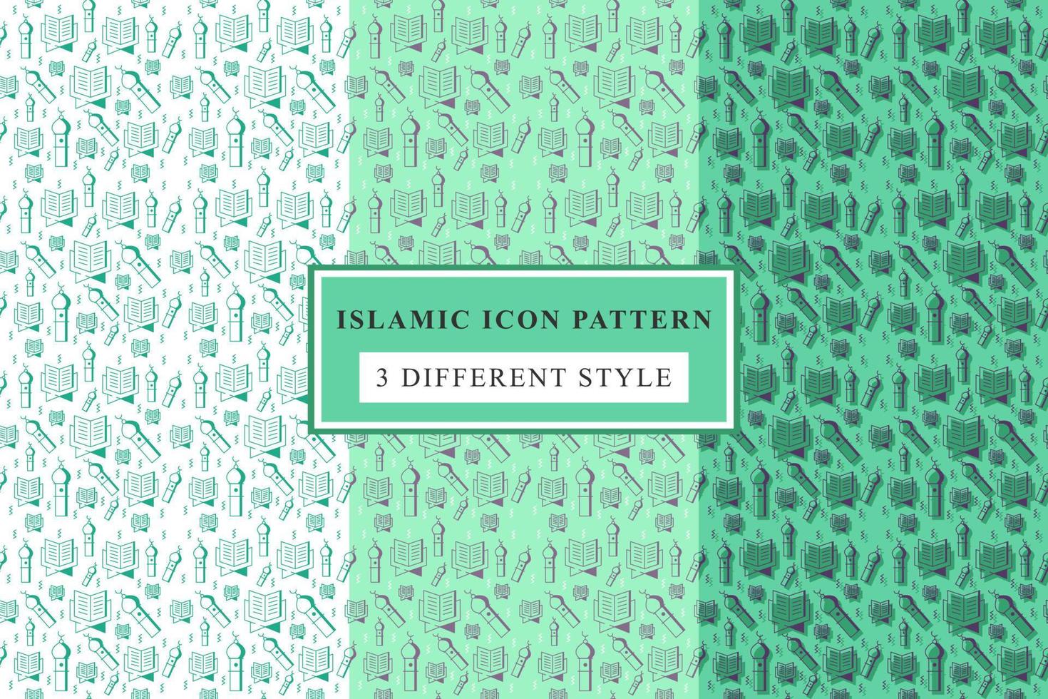 Islamic pattern Thin Line Icons on White Background ramadan design vector
