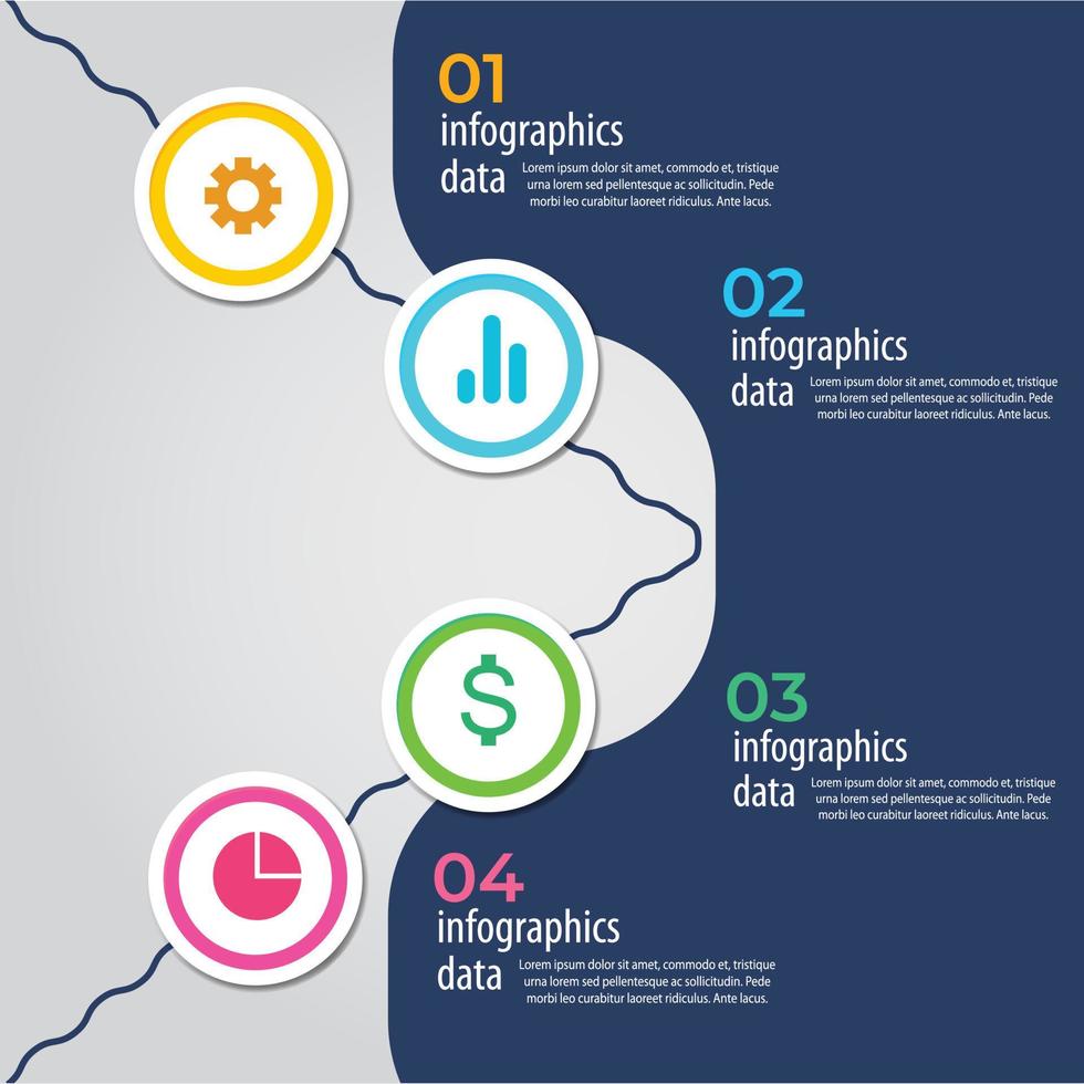 Business data visualization. Process chart. Abstract elements of graph, diagram with steps, options, parts or processes. Vector business template for presentation. Creative concept for infographic.