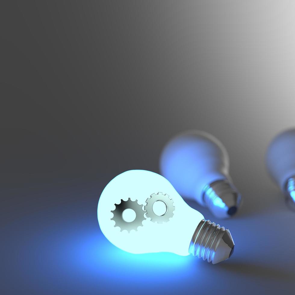 light bulb with gears as concept photo