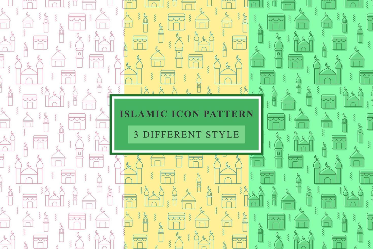 Islamic pattern Thin Line Icons on White Background ramadan design vector