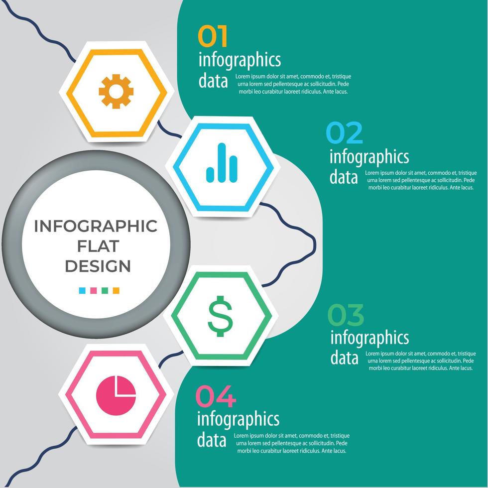 visualización de datos comerciales. diagrama del proceso. elementos abstractos de gráfico, diagrama con pasos, opciones, partes o procesos. plantilla de negocio vectorial para presentación. concepto creativo para infografía. vector