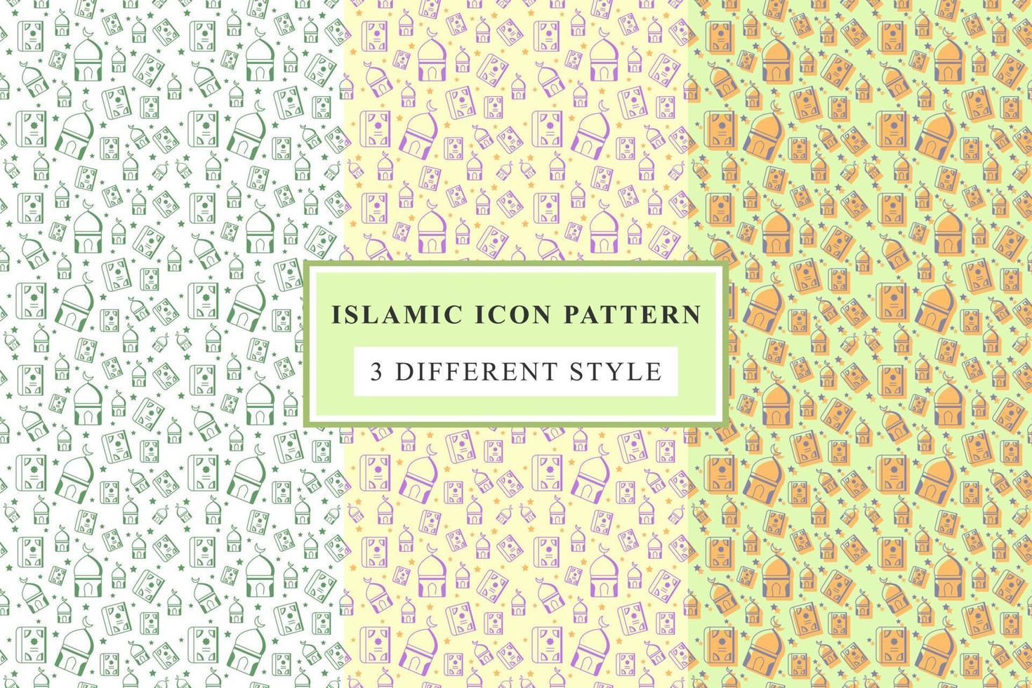 Islamic pattern Thin Line Icons on White Background ramadan design vector