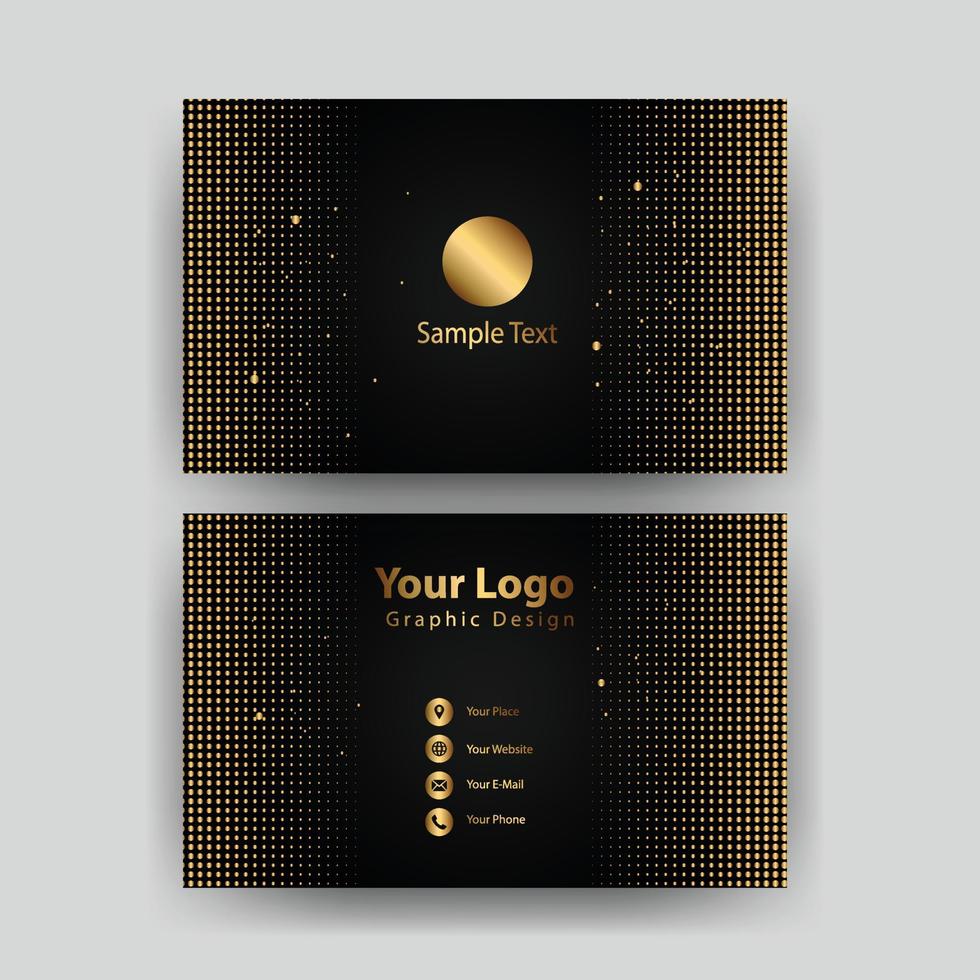 Creative black dark business card Template modern and Clean design vector