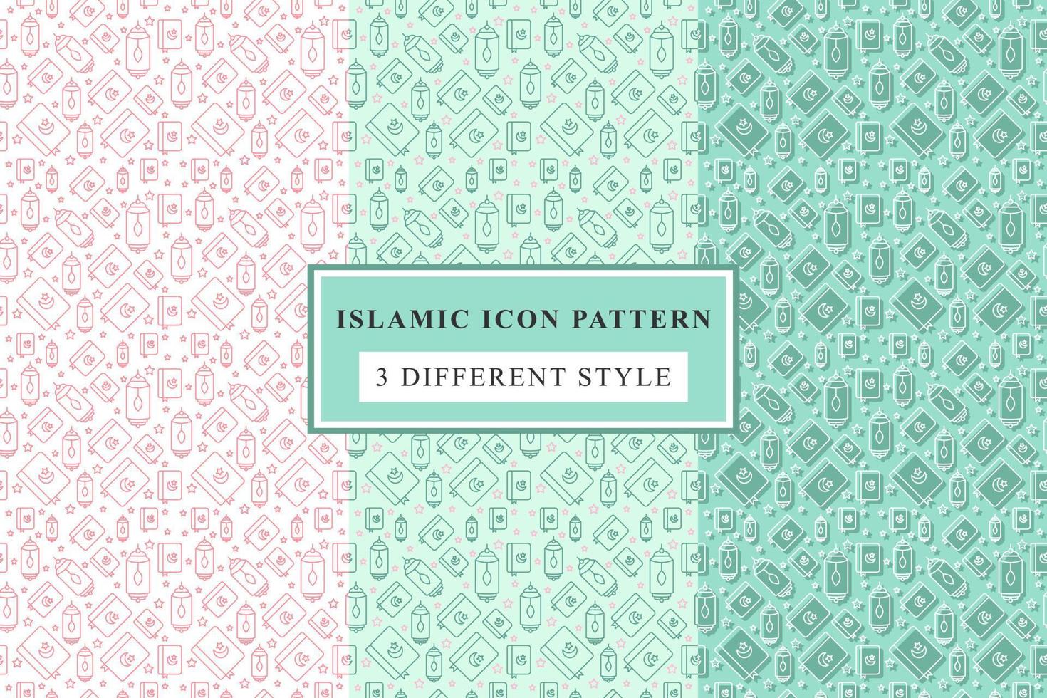 Islamic pattern Thin Line Icons on White Background ramadan design vector