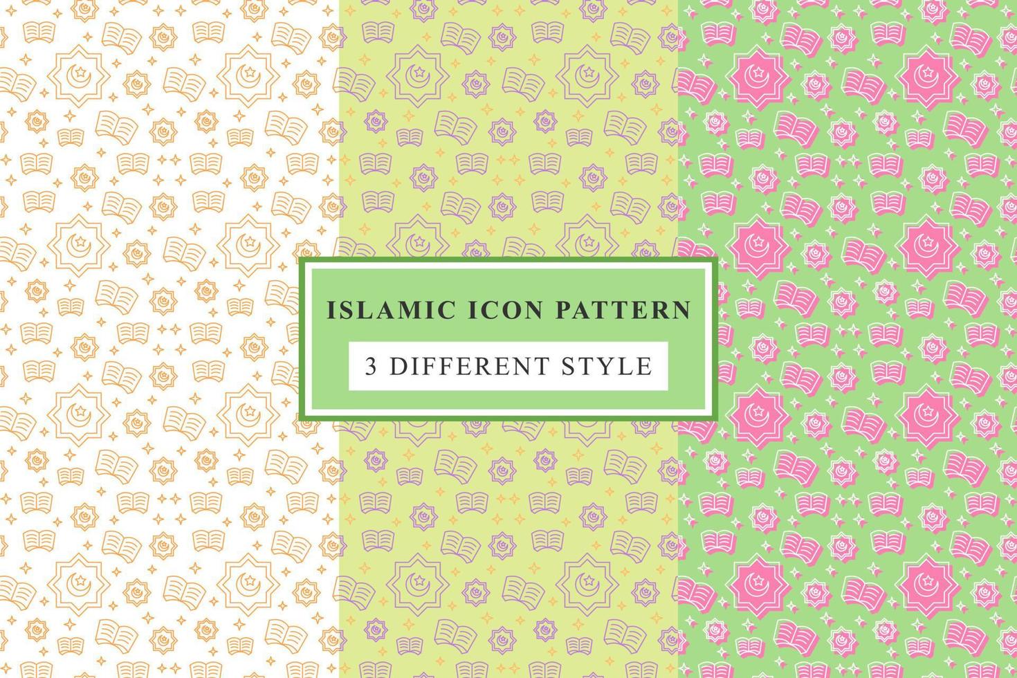 Islamic pattern Thin Line Icons on White Background ramadan design vector