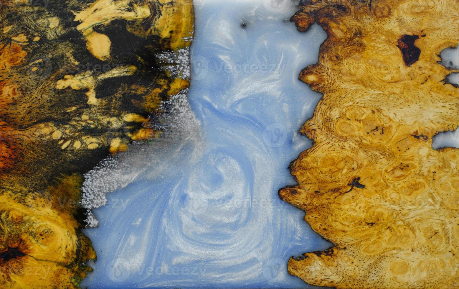 Casting epoxy resin panel with maple burl wood, Top view of wooden for the background photo