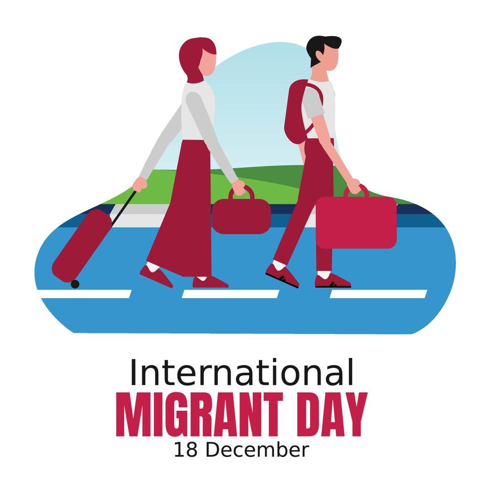 ilustración vectorial del día internacional del migrante vector