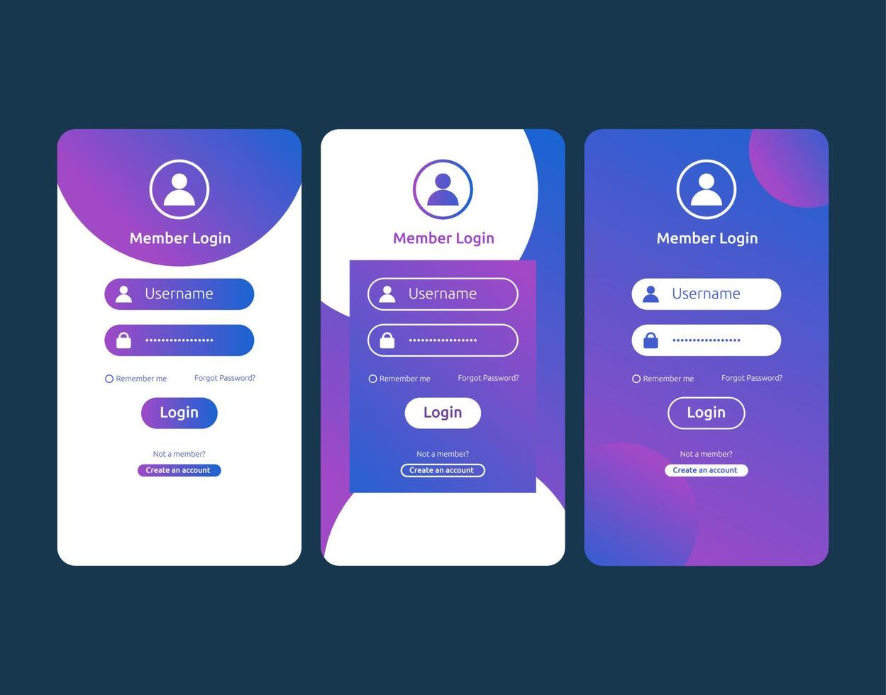 User interface kit login form vector design