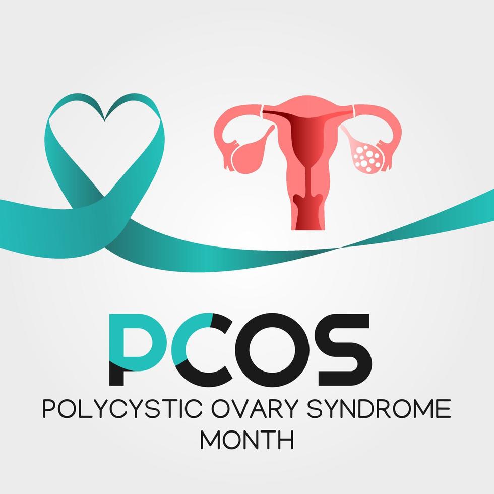 Polycystic Ovary Syndrome month vector illustration