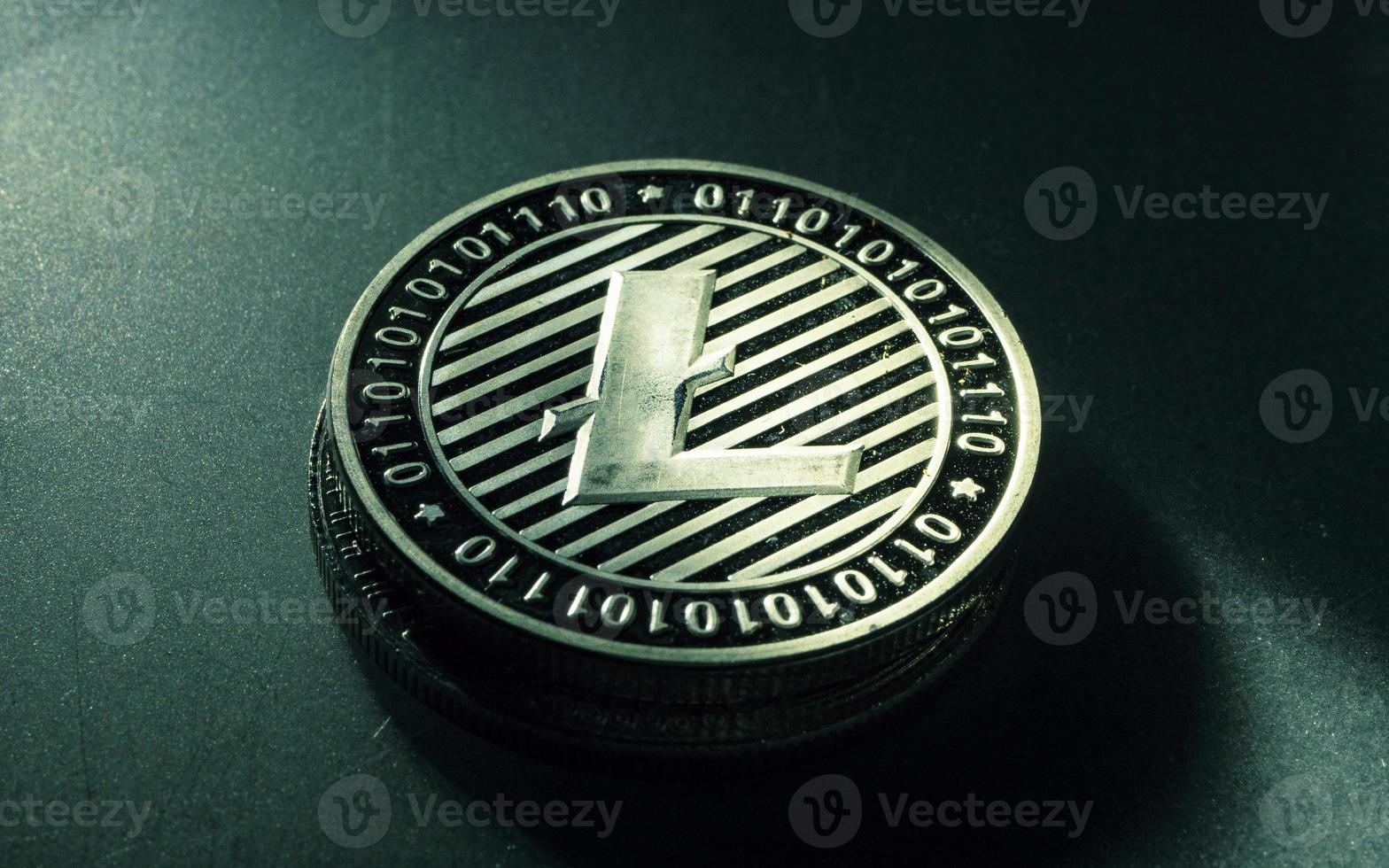 Litecoin digital cryptocurrency coin photo