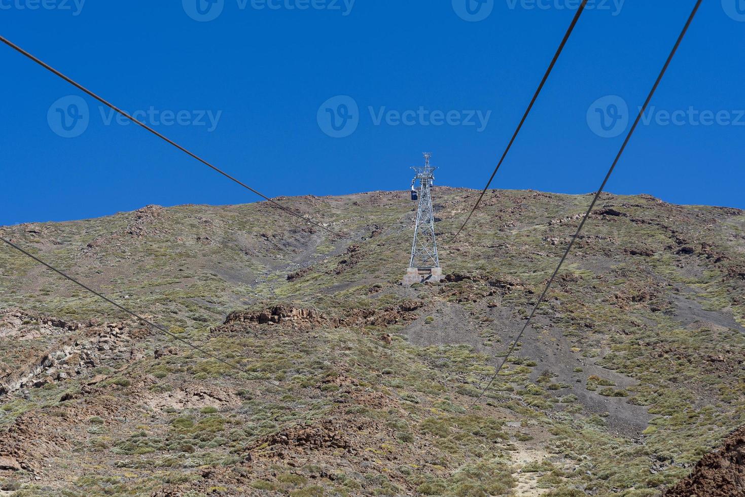 teleférico al volcán teide en un día de verano. foto