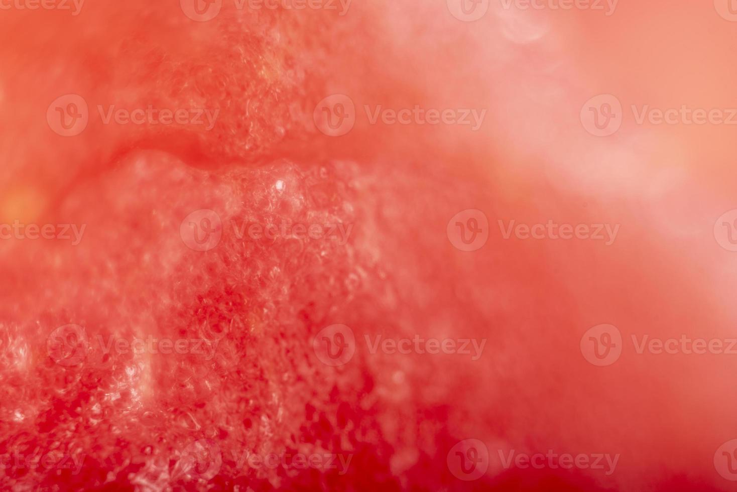 The texture of the flesh of watermelon in macro photography. photo