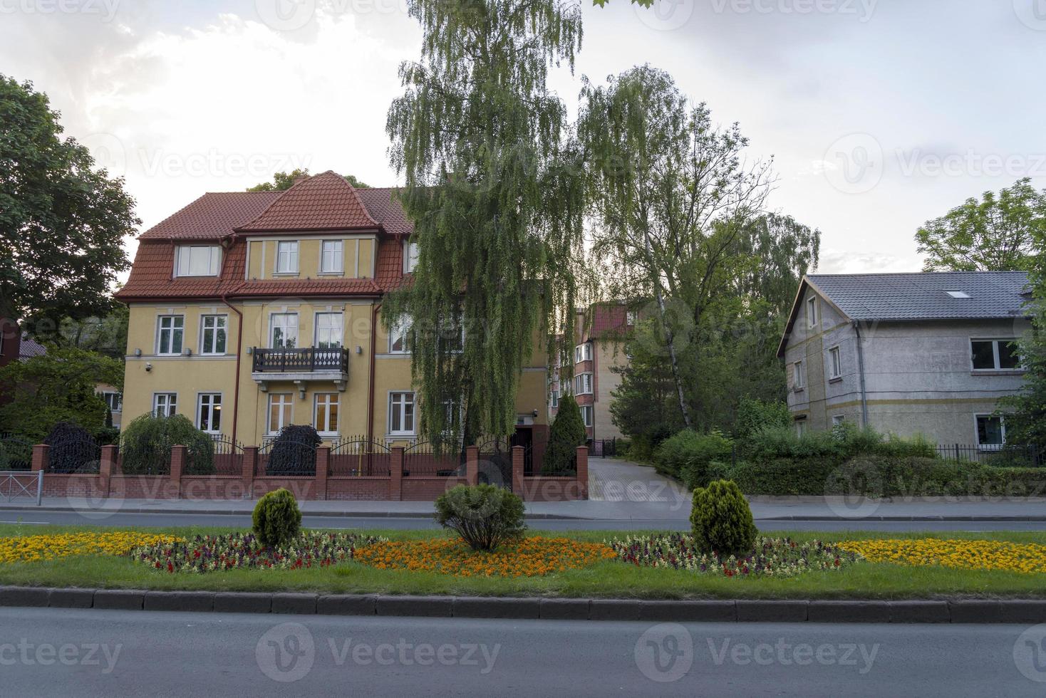 A new house in a rural place, a country house. photo