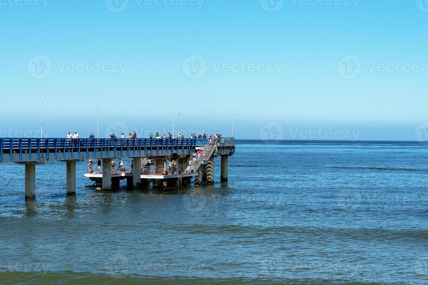 High pier over the Baltic Sea in the city of Zelenogradsk. photo