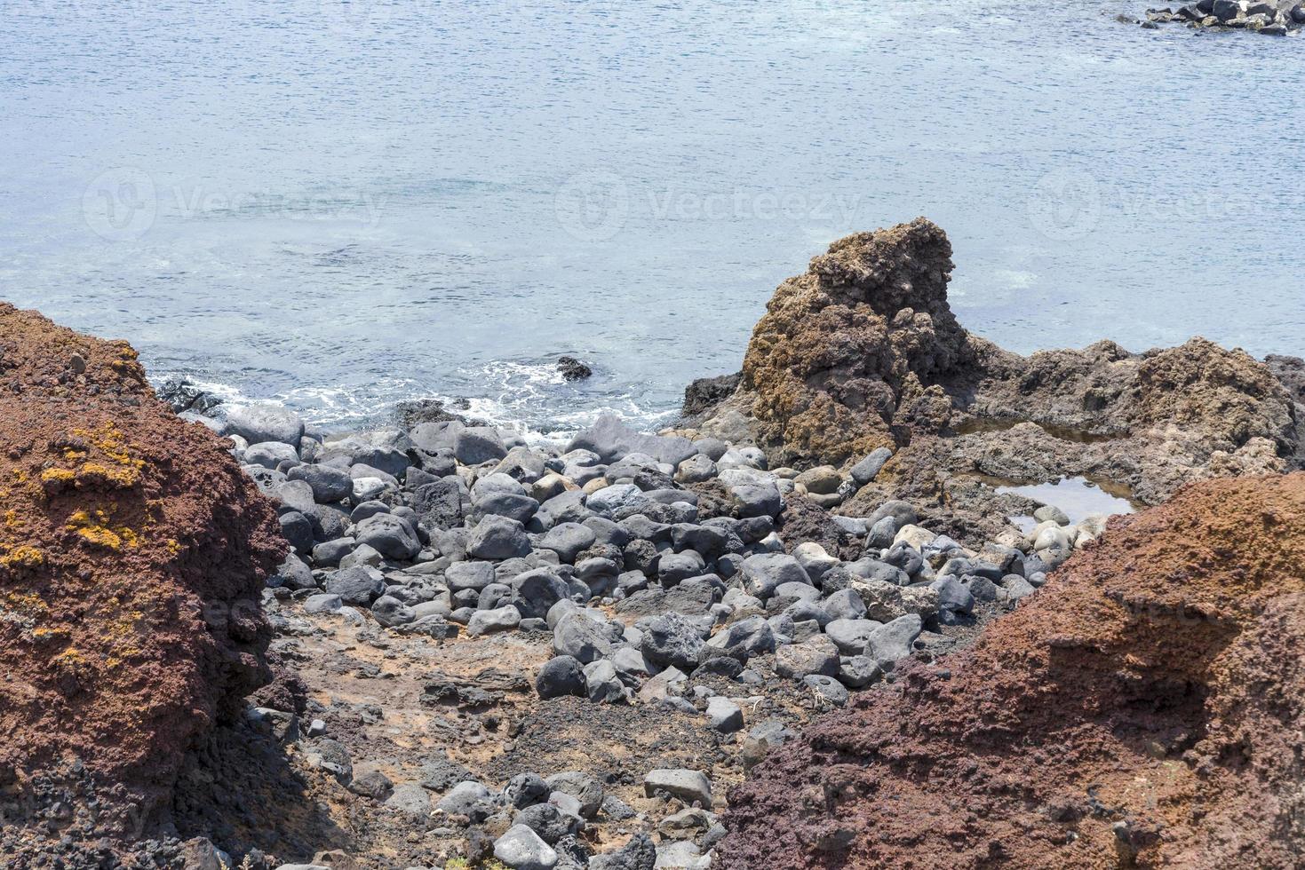 Rocks and sea side view of the island of Tenerife. photo