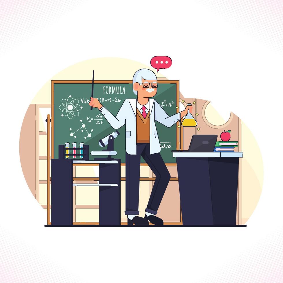 Professor Discovered a New Formula vector