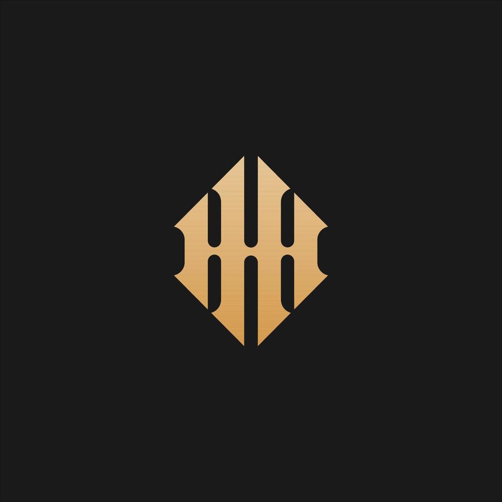 Initial HH Monogram Logo Template Vector Illustration Isolated in Black White Background