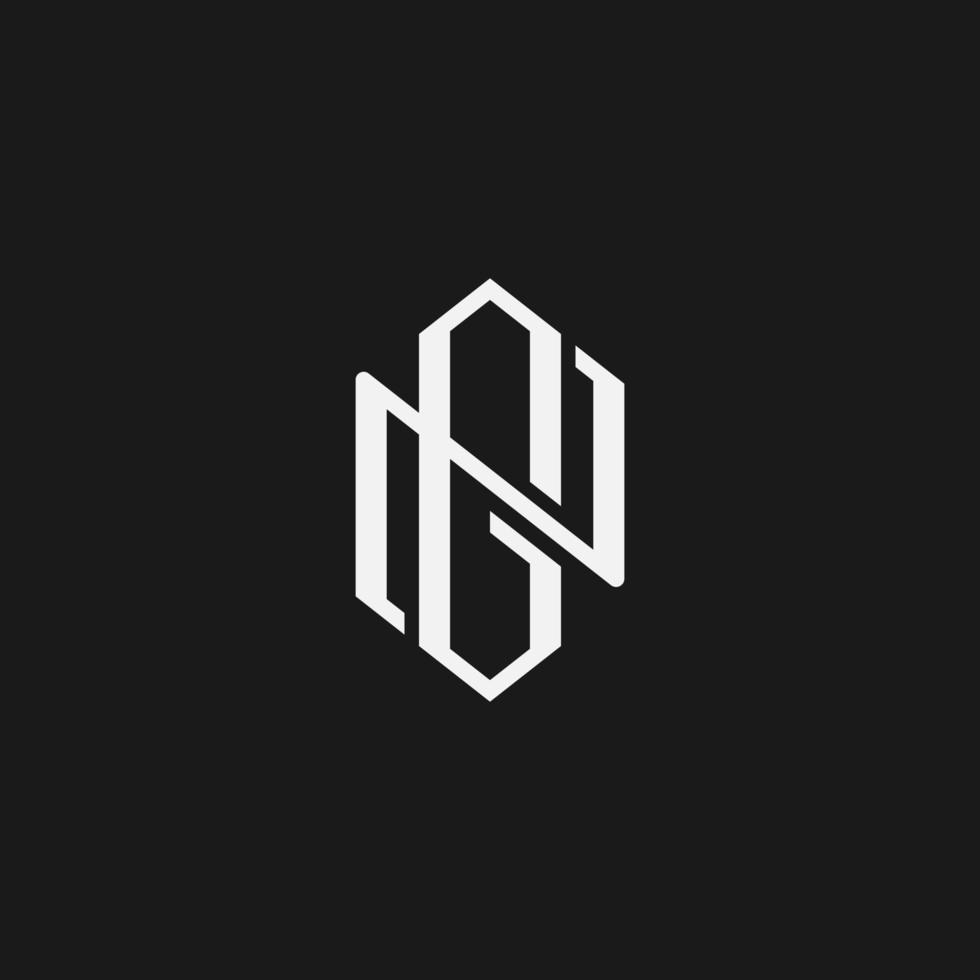 Initial NG GN G N Monogram Logo Template Vector Illustration Isolated in Black White Background