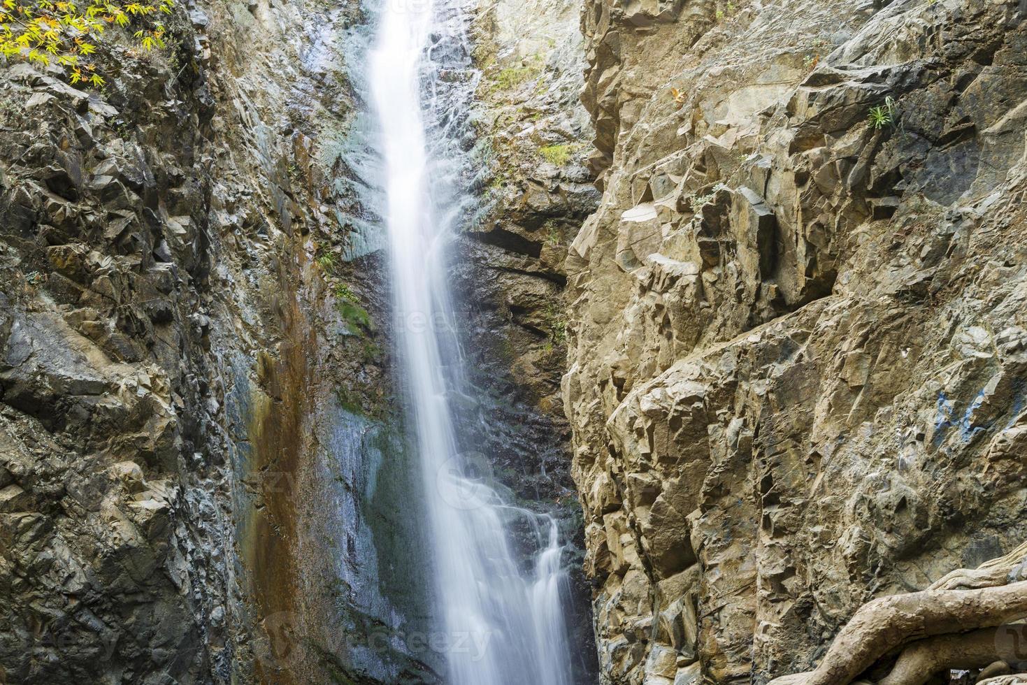 a view of a small waterfall in troodos mountains in cyprus photo