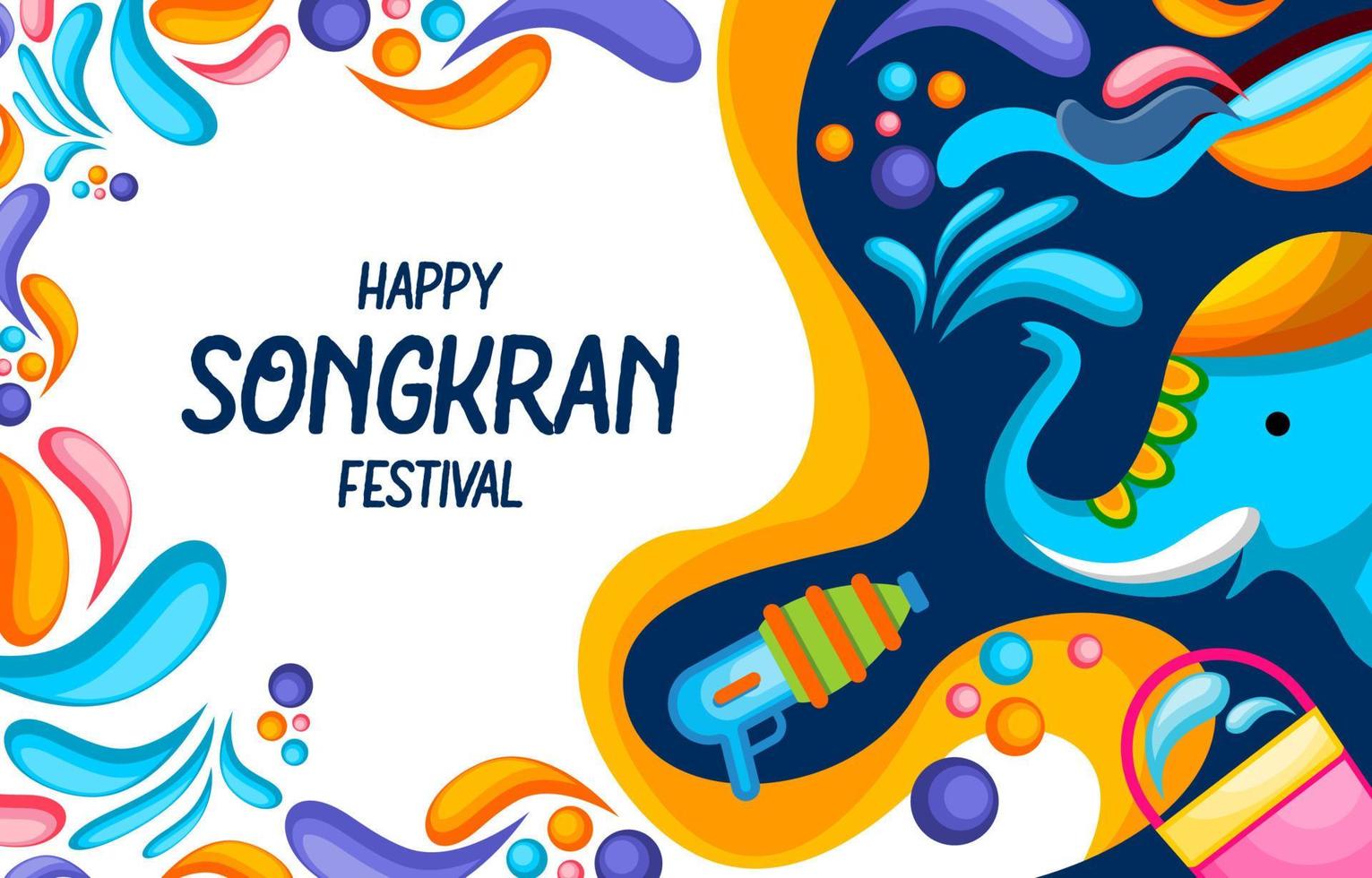 fondo colorido feliz festival songkran vector