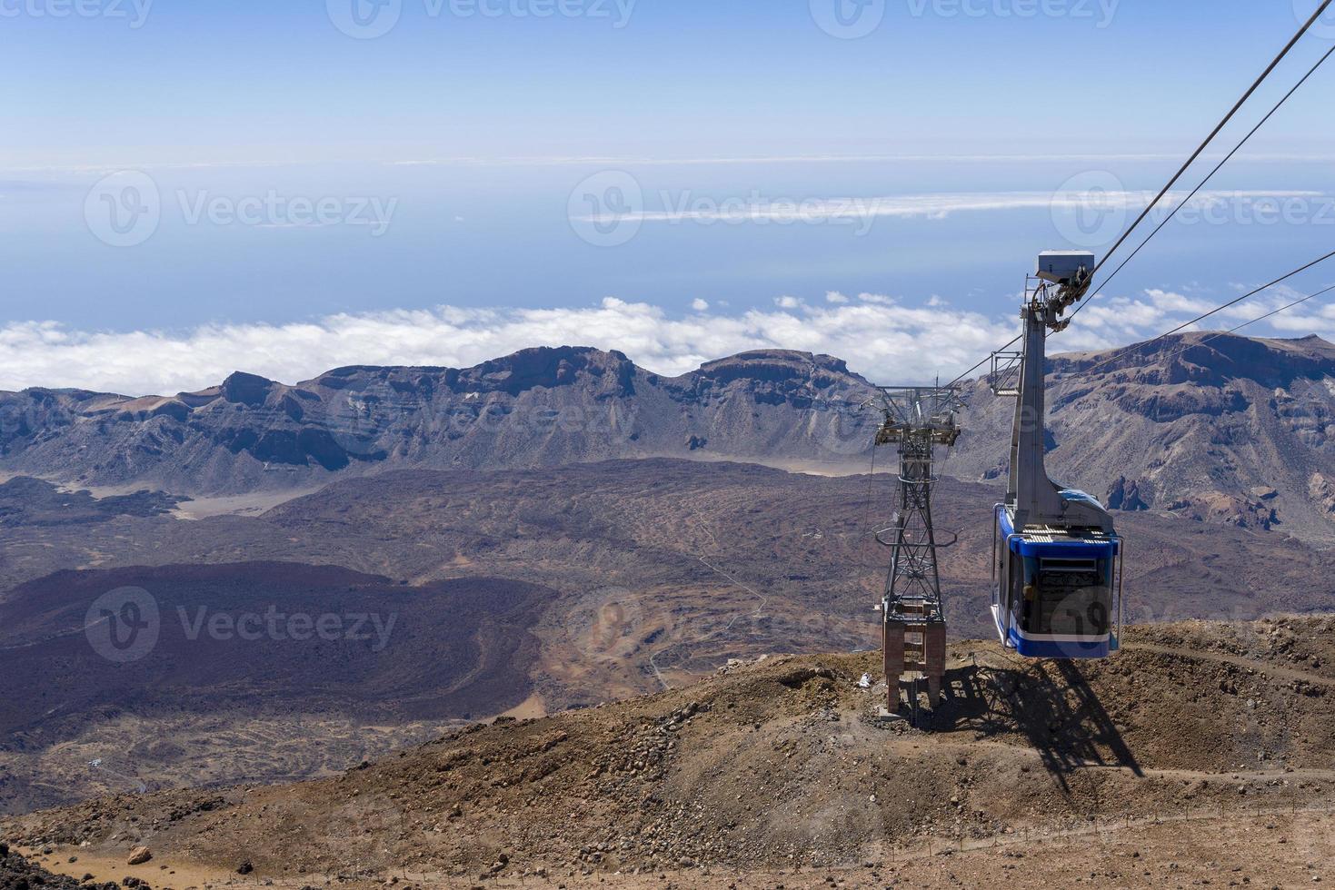 cable-car going up to peak of Teide,Spain, Canary islands. photo