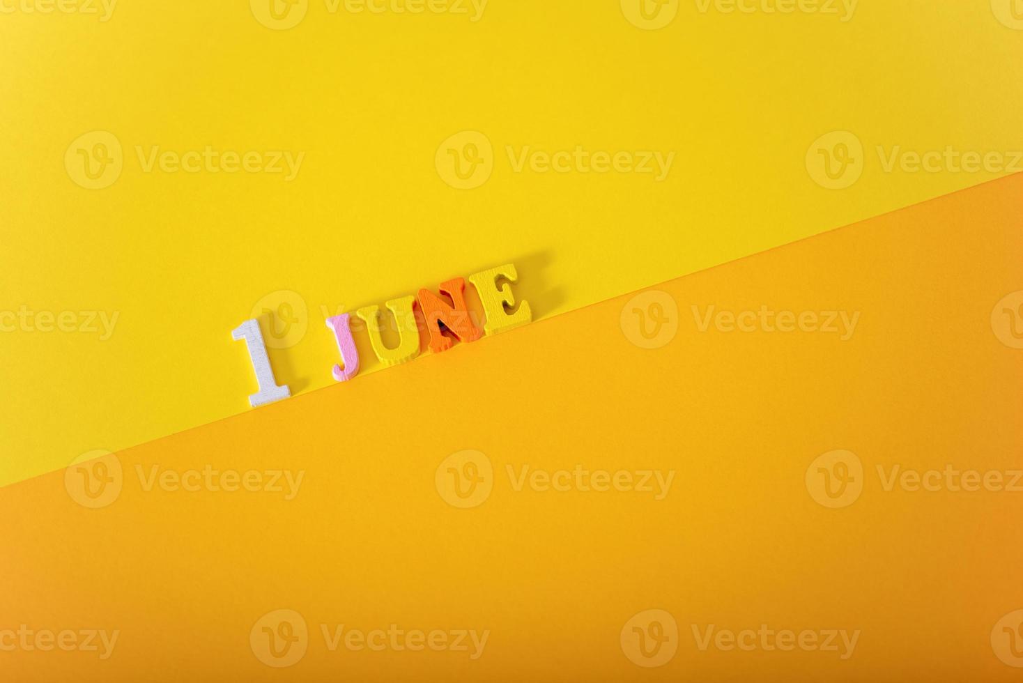 June 1. Yellow background trend of the year 2021. June 1, International Children's Day. photo