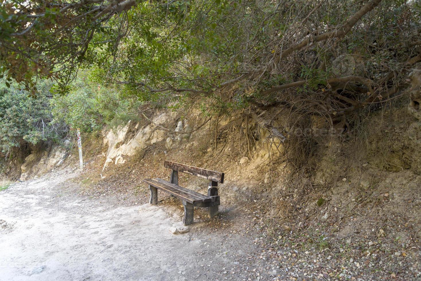 Amazing natural landscape in the Avakas canyon in Cyprus. National wild park with cliffs, mountains, rocks and trees. Deep natural valley to discovery for tourists and travelers. photo