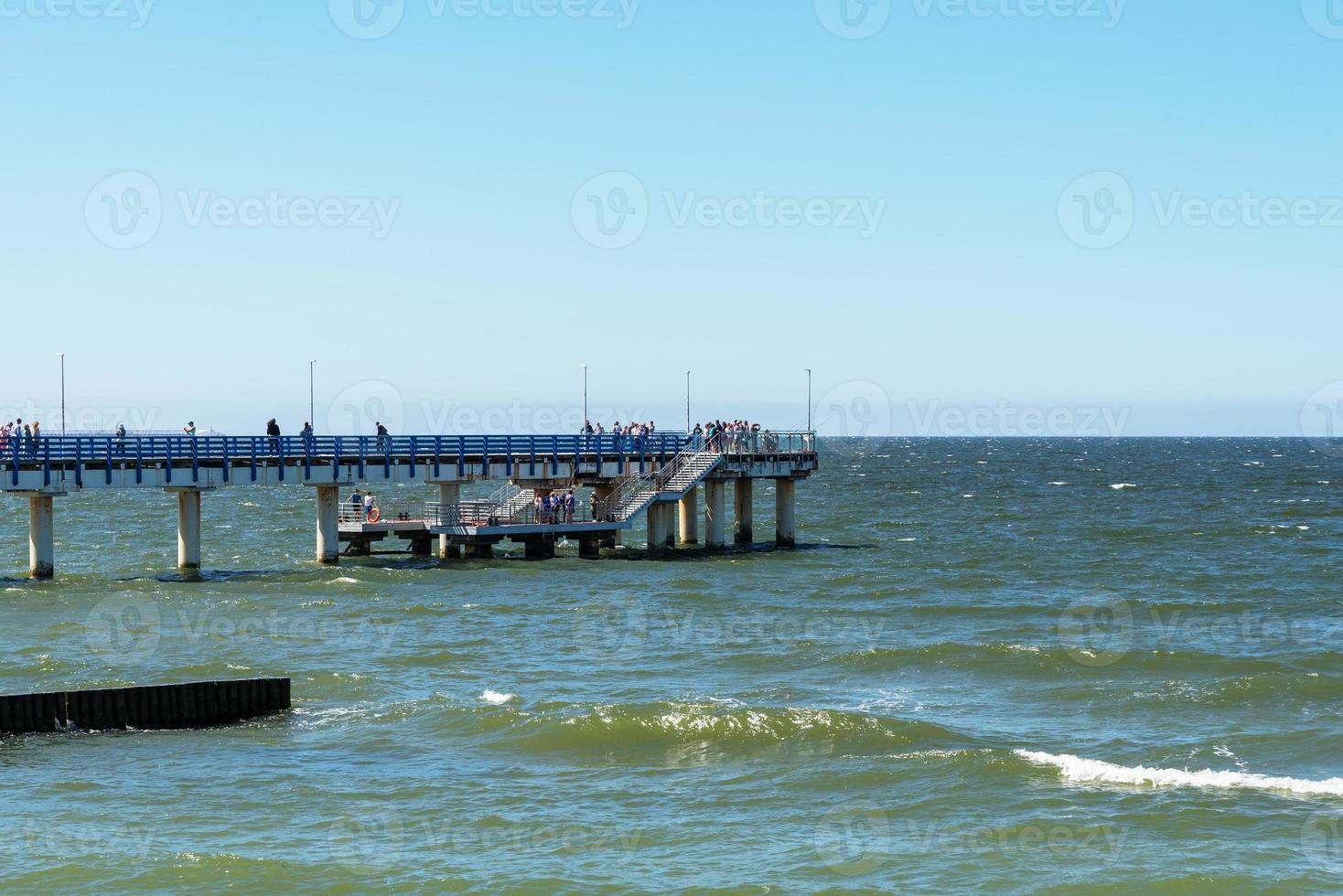 High pier over the Baltic Sea in the city of Zelenogradsk. photo