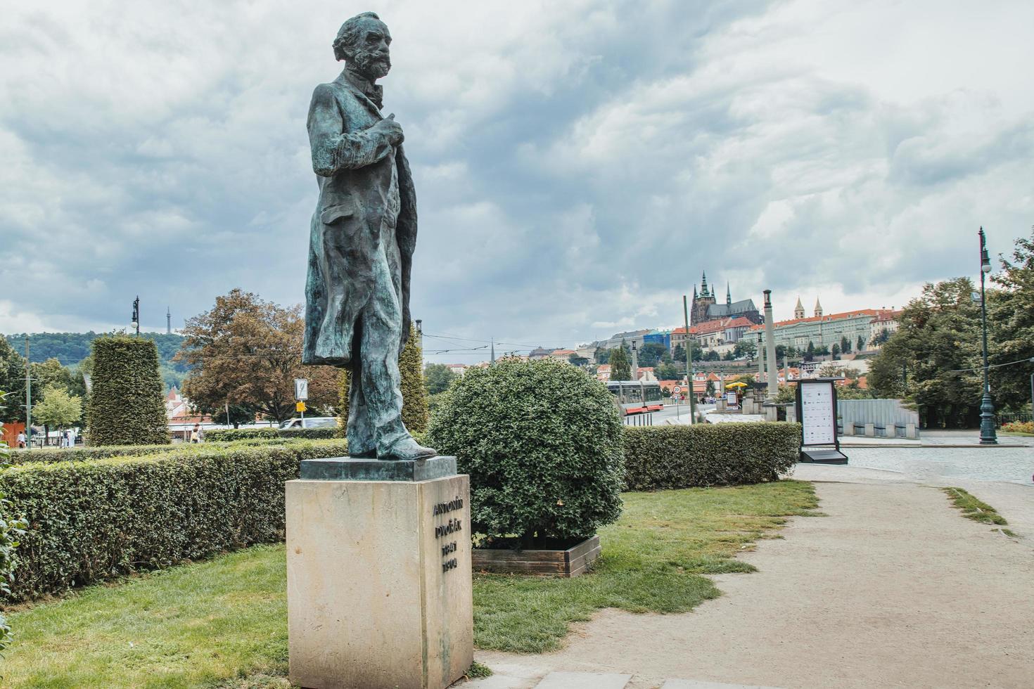 Prague, Cechia repubblic 2019. Statue of Antonin Dvoiak in Prague photo