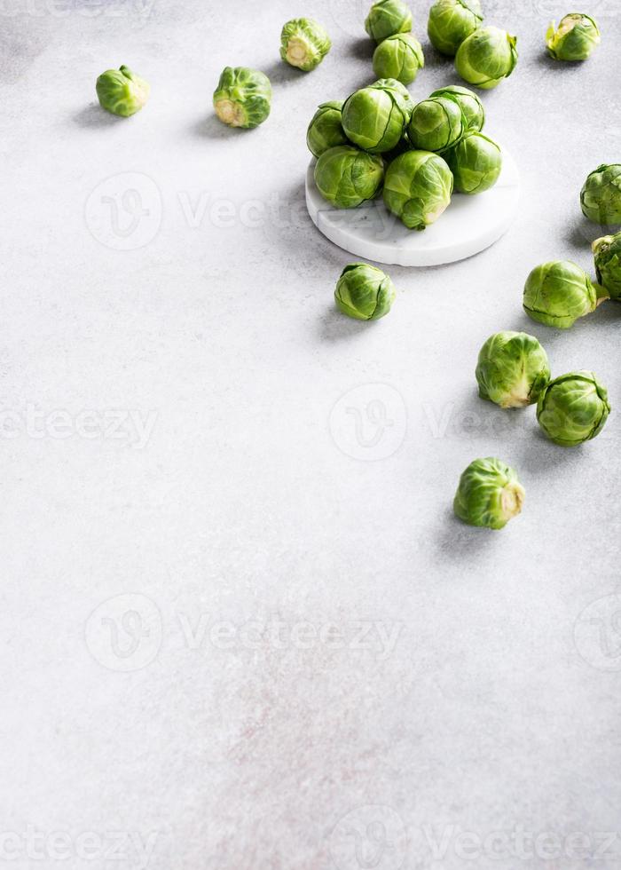 Background with Brussels sprouts photo