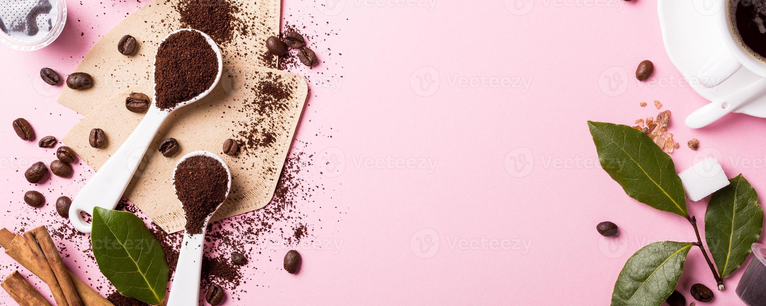 Food background with assorted coffee photo