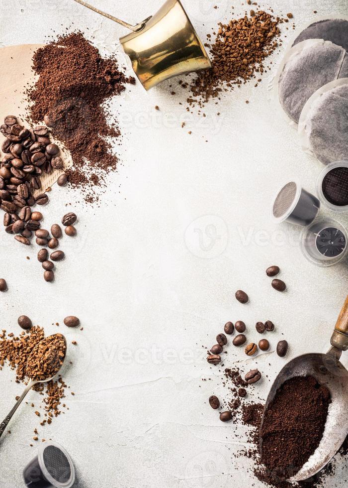 Background with assorted coffee photo