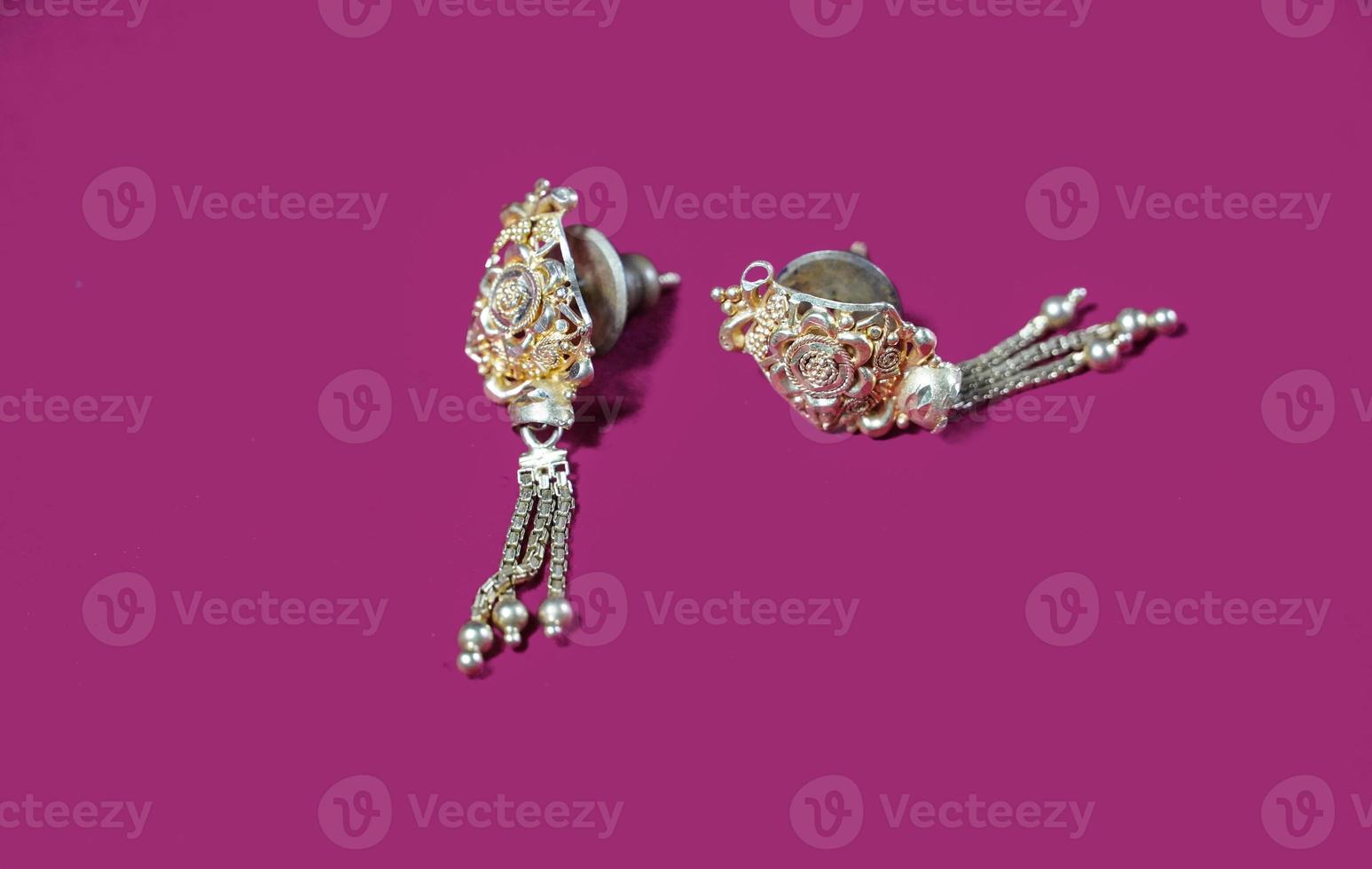 silver jewelry images in isolated background photo