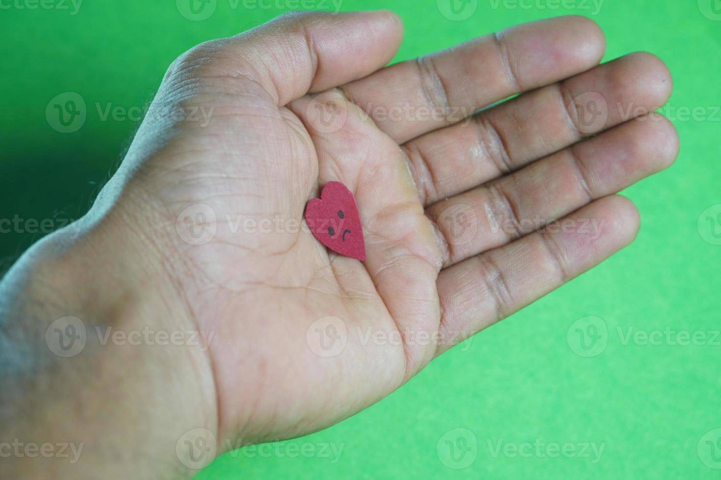 sad heart in a hand photo